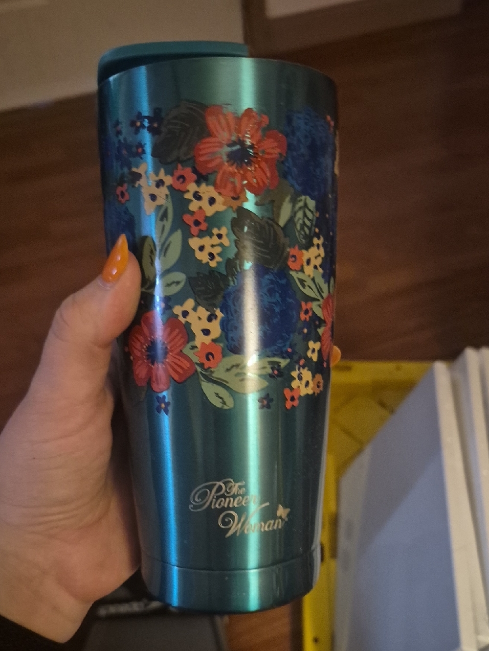 The Pioneer Woman Teal Floral Stainless Tumbler